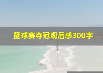 篮球赛夺冠观后感300字