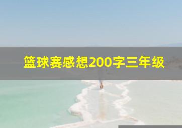 篮球赛感想200字三年级