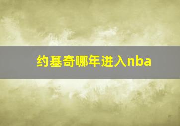 约基奇哪年进入nba