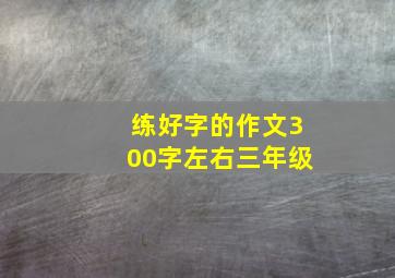 练好字的作文300字左右三年级