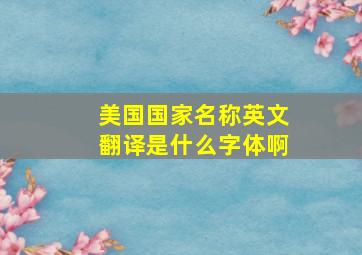 美国国家名称英文翻译是什么字体啊