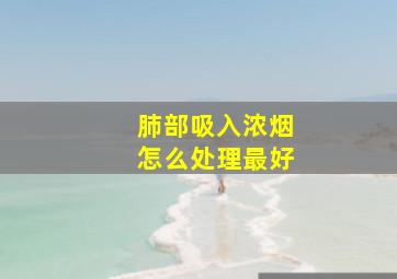 肺部吸入浓烟怎么处理最好