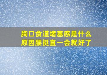 胸口食道堵塞感是什么原因腰挺直一会就好了