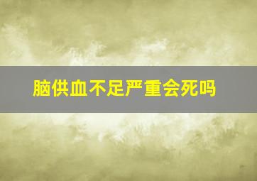 脑供血不足严重会死吗