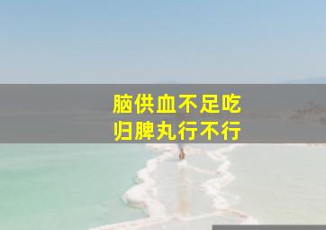 脑供血不足吃归脾丸行不行