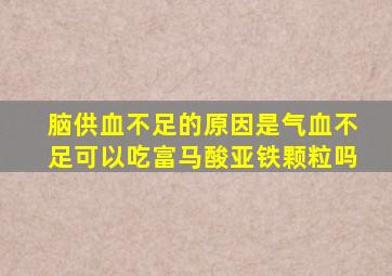 脑供血不足的原因是气血不足可以吃富马酸亚铁颗粒吗