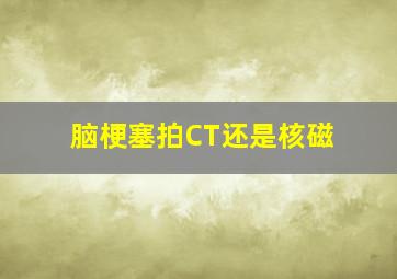 脑梗塞拍CT还是核磁