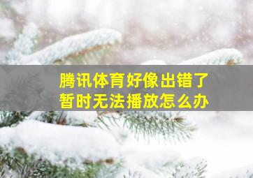 腾讯体育好像出错了暂时无法播放怎么办