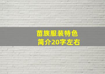 苗族服装特色简介20字左右