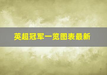 英超冠军一览图表最新