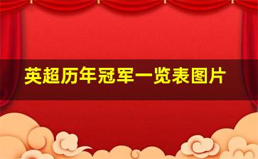 英超历年冠军一览表图片