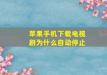 苹果手机下载电视剧为什么自动停止