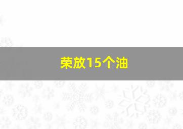 荣放15个油