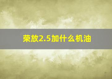 荣放2.5加什么机油