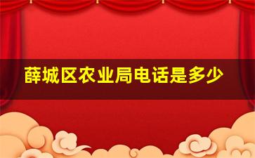 薛城区农业局电话是多少