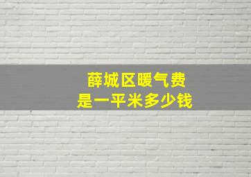 薛城区暖气费是一平米多少钱