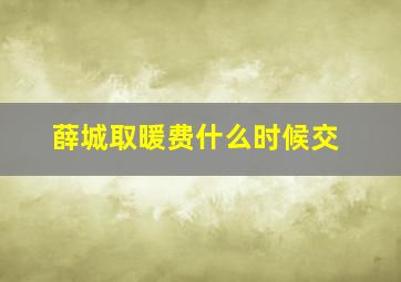 薛城取暖费什么时候交