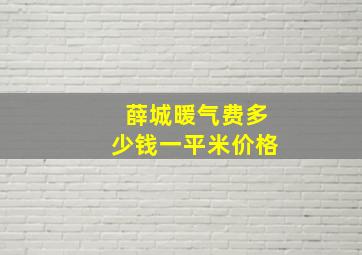 薛城暖气费多少钱一平米价格