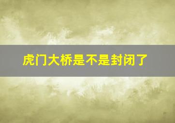 虎门大桥是不是封闭了