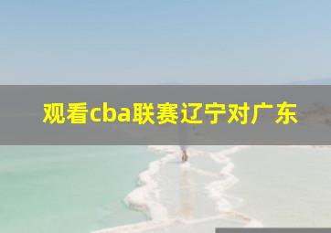 观看cba联赛辽宁对广东