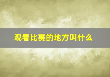 观看比赛的地方叫什么