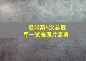 詹姆斯5次总冠军一览表图片高清