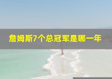 詹姆斯7个总冠军是哪一年