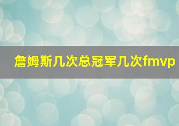 詹姆斯几次总冠军几次fmvp