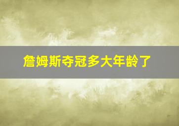 詹姆斯夺冠多大年龄了