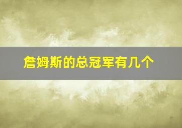 詹姆斯的总冠军有几个