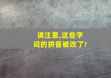 请注意,这些字词的拼音被改了!