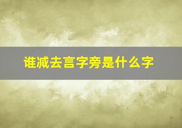 谁减去言字旁是什么字