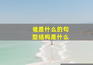 谁是什么的句型结构是什么