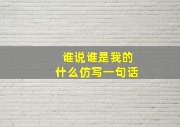 谁说谁是我的什么仿写一句话