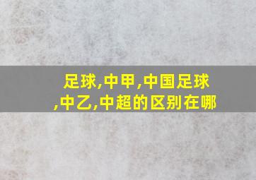 足球,中甲,中国足球,中乙,中超的区别在哪