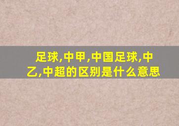 足球,中甲,中国足球,中乙,中超的区别是什么意思