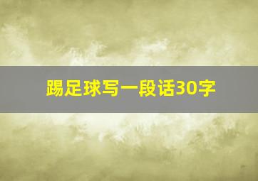 踢足球写一段话30字