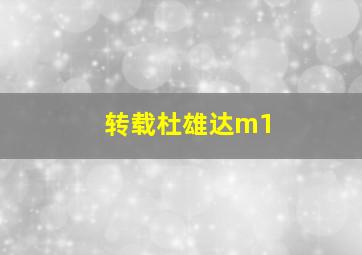 转载杜雄达m1