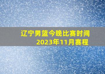 辽宁男篮今晚比赛时间2023年11月赛程