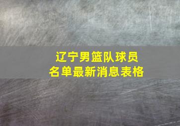 辽宁男篮队球员名单最新消息表格