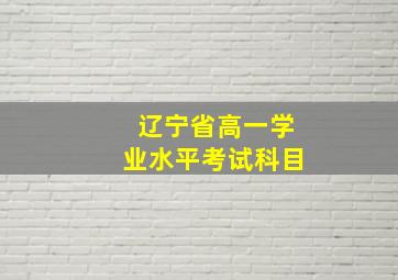 辽宁省高一学业水平考试科目