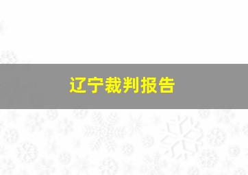 辽宁裁判报告