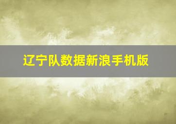 辽宁队数据新浪手机版