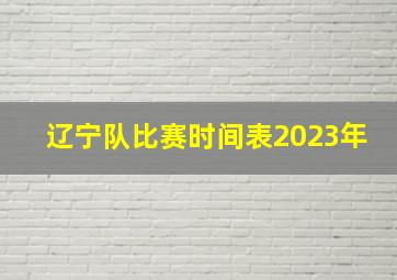 辽宁队比赛时间表2023年