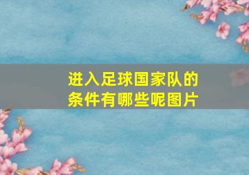 进入足球国家队的条件有哪些呢图片