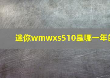 迷你wmwxs510是哪一年的