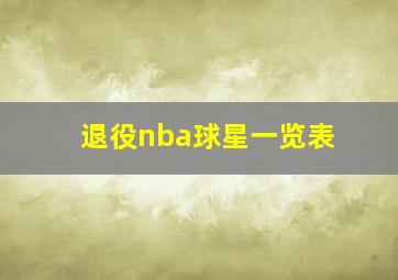 退役nba球星一览表