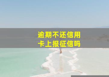 逾期不还信用卡上报征信吗