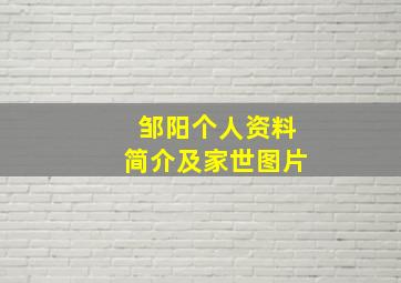 邹阳个人资料简介及家世图片