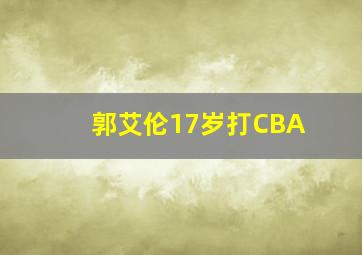 郭艾伦17岁打CBA